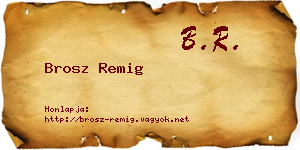 Brosz Remig névjegykártya